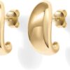 PAVOI 14K Gold Plated Sterling Silver Post Huggie Earrings