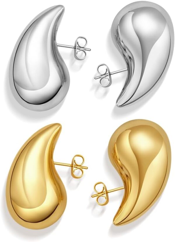 Teardrop Earring Set Dupes Lightweight Chunky Gold Hoop Earrings for Women