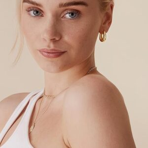 Thick Lightweight Gold Hoop Earrings for Women