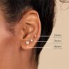 Zirconia Stud Flat Back Earrings for Women